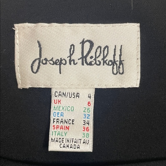 Joseph Ribkoff Black & White Striped Tiered Tunic Top Round Neck 3/4 Sleeve Sz.4 - Picture 8 of 11